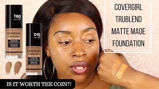 COVERGIRL TruBlend Matte Made Foundation Review  TiarraLashay [upl. by Imat]