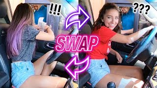 Identical Twins DRIVE THRU Swap Challenge [upl. by Lenad]