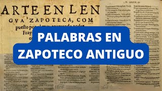 ARCAÍSMOS EN ZAPOTECO  Palabras antiguas de la Lengua Zapoteca [upl. by Boutis]