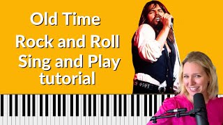 Old Time Rock and Roll Piano tutorial  sing and play with bluesy improvisation section [upl. by Enia]