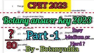 CPET 2023 botany answer key  part 1 botanyadda cpet Botany answer key cpet botany [upl. by Ahseiat920]