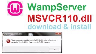 wampserver msvcr110dll problem  msvcr110dll download and install [upl. by Billat251]