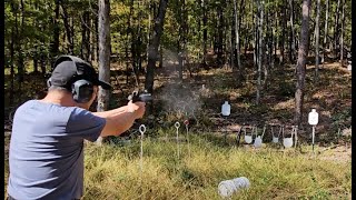 Best pistol training 321 103550 yard steels 6 hits 48 sec Best Virginia shooting classes [upl. by Zea]