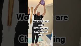 Senior Couple do a simple warm up at home  mini pilates ball Have fun and exercise youtubeshorts [upl. by Ellertnom]