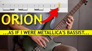 Metallica ORION Bass Cover w Tabs Andriy Vasylenko Version [upl. by Nnaeoj]