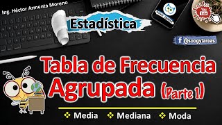 Tabla de frecuencia agrupada para calcular los valores de media mediana y moda [upl. by Lemraj]