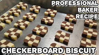 How To Shape Checkerboard Cookies  Professional Bakers Recipe  Checkerboard Biscuit [upl. by Halyak138]