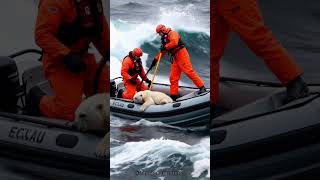 Saving Polar Bear By Rescue Team Save Safely arcticwildlife polarbear icebears icebear [upl. by Noira]