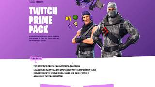 How to link Twitch Prime to Fortnite Havoc Outfit Back Bling Sub Commander amp Slipstream Glider [upl. by Mihalco]