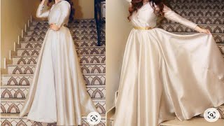 Full heavy long umbrella frock new cutting very easy way [upl. by Randy669]