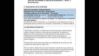 Tarea 2 Biomoléculas Bioquimica [upl. by Weywadt]