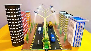 Street light working model for science project exhibition  Solar city project  Smart city model [upl. by Notaek]