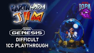 Earthworm Jim 1 Genesis Difficult Playthrough No Continues [upl. by Yarezed]