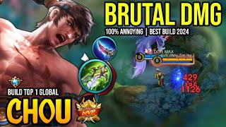 CHOU BEST BUILD 2024  BUILD TOP GLOBAL CHOU GAMEPLAY  MOBILE LEGENDS✓ [upl. by Anatniuq]