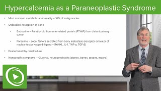 Hypercalcemia as a Paraneoplastic Syndrome [upl. by Jeffery47]