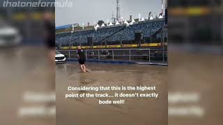 Hungarian Grand Prix pitlane heavely flooded [upl. by Esinned410]