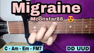 Migraine  Moonstar88 EASY GUITAR TUTORIAL [upl. by Iramohs51]