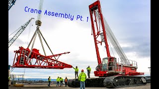 Manitowoc MLC300 Crawler Crane Assembly Stage 1 [upl. by Durr]