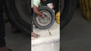 Tubeless tyre checkingtyre car tubeless shortsvideo viralshort rajutyreripiarig120 [upl. by Nwahsir]