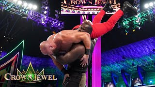 Omos slams Braun Strowman with ease WWE Crown Jewel WWE Network Exclusive [upl. by Razec]