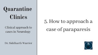 Approach to Paraparesis  Clinic 5  Neurology  Quarantine Clinics [upl. by Eylk]