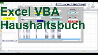 So funktioniert das Programm Haushaltsbuch Buchführung Einnahmenüberschussrechnung in Excel VBA [upl. by Oilasor]