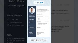 How to Edit CV in Microsoft Word  CV Design in MS Word [upl. by Renraw]