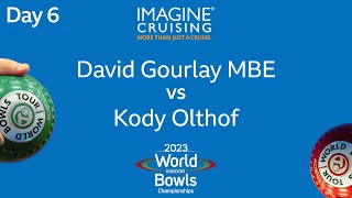 World Indoor Bowls Championship 2023  David Gourlay MBE vs Kody Olthof  Day 6 Match 2 [upl. by Nnyladnarb223]