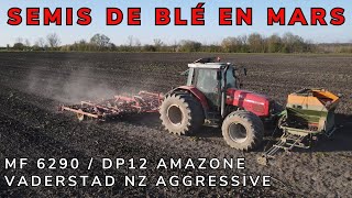 SEMIS BLE DUR FIN MARS  MF 6290  VADERSTAD NZ AGGRESSIVE  DP12 AMAZONE [upl. by Elakram804]