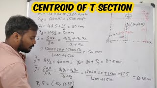 Centroid of T Section  Centroid for T Section  Engineering Mechanics  Strength of Materials [upl. by Merwyn767]