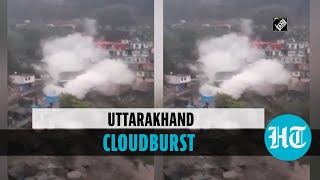 Cloudburst in Uttarakhand’s Devprayag shops buildings damaged [upl. by Ripley]