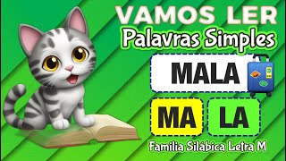 VAMOS LER  Palavras simples para ler fácil  familia silábica do M  alfabeto videoeducativo [upl. by Orvah]