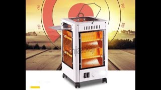 2kW DualUse Air Heater amp BBQ Adjustable Electric Warmer [upl. by Ayaros]