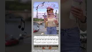 Comptine dun autre été Amelie Piano Tutorial SLOW with Letter Notes pianotutorial shorts [upl. by Haianeb179]