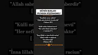 MÜMİN BUNLARI DİLİNDEN DÜŞÜRMEMELİ kuran güzelsözler [upl. by Blus]