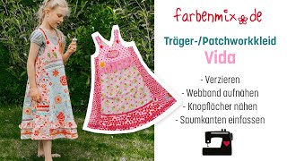 Video Nähanleitung Trägerkleid VIDA von farbenmix [upl. by Nirrek]