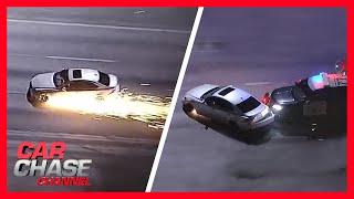 FULL CHASE Dramatic 2hour pursuit ends with car losing wheel PIT maneuver  Car Chase Channel [upl. by Letsyrk]