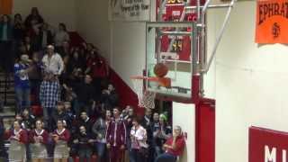 Insane Finish to Regulation HS Basketball Game Ball Stuck on top of Rim [upl. by Muiram]