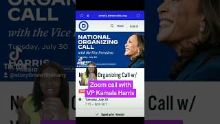 Join The Kamala Harris Zoom call on 7302024 [upl. by Kendell300]