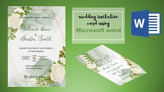 how to make a wedding invitation card on Microsoft word FREE TEMPLATE [upl. by Naylor175]