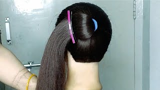 Karva Chauth 😍 Hairstyle For New Married Girls  Very Easy Lock Pin Juda Hairstyle For Long Hair [upl. by Iorio]