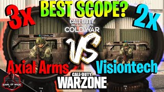 Visiontech 2x VS Axial Arms 3x in WARZONE  Best Cold War Optic Recoil Control Test  Aiming [upl. by Eedia]