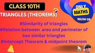 Class 10th  Triangles Similarity of triangles [upl. by Nyraa]