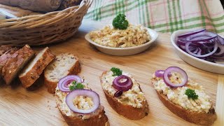 Slaninová pomazánka na chlebíčky jednohubky bagetky housky chléb tousty🍞🥐🥖  Jana C [upl. by Eugor791]