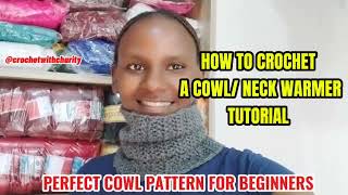 HOW TO Crochet a Cowl Neck Warmer  Perfect Cowl Pattern for Beginners  Herringbone HDC Stitch [upl. by Adihahs]