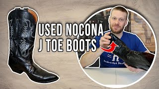 Thrifting Nocona Used Cowboy Boots with a J Toe from Goodwill online [upl. by Yeltnerb]