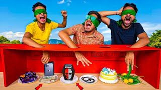 Hand in the Hole Challenge Blindfold🤣 जहा हाथ गया वो खाना पड़ेगा🔥 Gone Hilarious [upl. by Annaek506]