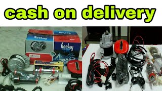 Electric cycle kit lowast price electric cycle moter ebike kit Indian made geekay [upl. by Yruama]