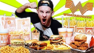 THE SUPERCHARGED WHATABURGER MENU CHALLENGE 12000 CALORIES [upl. by Esinej465]