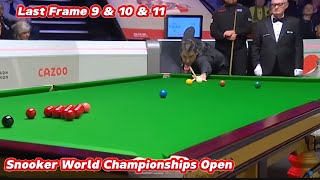 Snooker World Championships Open Ronnie O’Sullivan VS Jackson Page  Last Frame 9 amp 10 amp 11 [upl. by Thackeray]